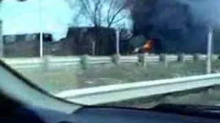 Burning Car on Highway Montreal 640