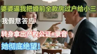 【完结】婆婆逼我把婚前全款房过户给小三，我假意答应，转身拿出产权公证+录音，她彻底绝望！#小说推文 #婚姻 #故事頻道 #情感 #情感故事