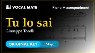 Tu lo sai - Giuseppe Torelli | E Major | Piano Accompaniment and Highlighted Lyrics