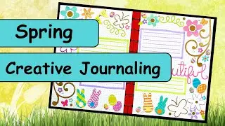 Spring/Easter Creative Journal Spread - Plan With Me - Stash Stickers - Happy Planner paper