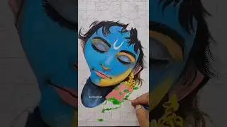 Lord Krishna Acrylic Painting😍 #acrylic #shorts #painting #youtube #artist #krishna #radheradhe