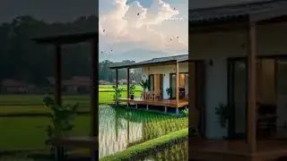 Inspirasi rumah panggung kayu minimalis tengah sawah #home #inspirasidesainrumah
