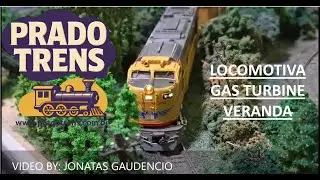 FUNCIONAMENTO SISTEMA DCC - SOM LOCOMOTVA G&Aacute;S TURBINE VERANDA ESCALA HO