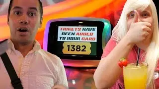 Biggest Quik Drop jackpot ever? Drunk Dave and Busters ticket games! | The Crane Couple