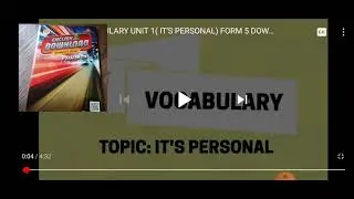 English form5: unit 1, vocabulary