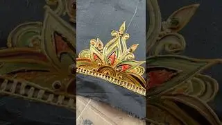 Fabric Tanjore painting for blouse boarders #kaviartstudio #artclass #fabricpainting #shorts #yt