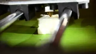 Portal Companion Cube being 3D printed on a RigidBot Big