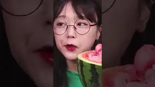 ASMR WATERMELON POPPING BOBA ICE FLAKE🍉 EATING SOUNDS MUKBANG [ENG SUB]