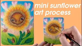 Lowbrow pop surrealism painting process - Dreamy Sunflower by AGblend13