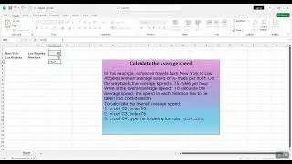 Calculate the average speed in excel