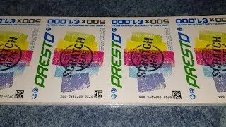 Grattage d'un carnet de cent tickets PRESTO