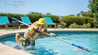 Goldendoodle Pool Cleaning Service Ad - Baha Men &ldquo;Who Let The Dogs Out&rdquo; Audio
