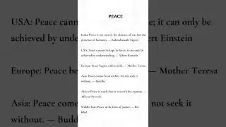 What Does Peace Mean to the World? #peace#quotes#philosophy#globalthinking#shorts