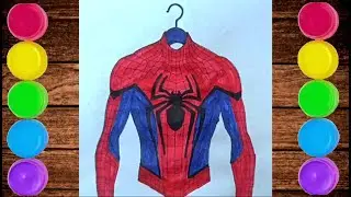How to Draw and Colour Spiderman Costume
