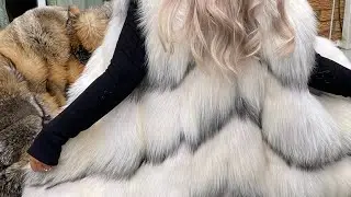 Arctic Fox fur waistcoat body-warmer vest
