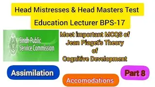 Mcqs of Jean Piaget's theory of cognitive development in urdu| HM education Lecturer test