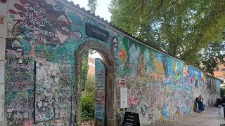 John Lennon Wall Lennonova zed in Prague Czech