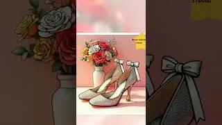 Princess shoes colouring #art #paintingtechniques #drawing