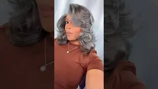Salt and Pepper Grey Wig | Layered Blowout  Glueless #luvmehair  #luvme #luvmehairreview #luvmequeen