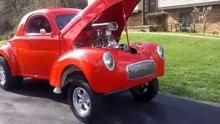 My 1941 Willys Gasser walk around and the Blown 468 BBC running..