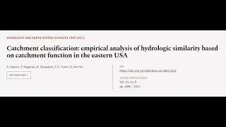 Catchment classification: empirical analysis of hydrologic similarity based on catchm... | RTCL.TV