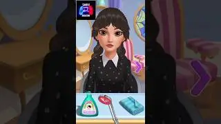HAIR SALON : BEAUTY SALON GAME ANDROID | WEDNESDAY ADDAMS MAKEUP UPGRADE #SHORTS GAMEPLAY 🎀