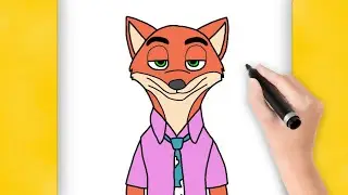 HOW TO DRAW NICK WILDE (ZOOTOPIA 2) | EASY STEP-BY-STEP TUTORIAL