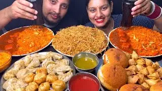 Eating Fried Rice, Manchurian,Chowmine ,Veg Momos,Paneer Momos,,Burger,Mini Samosa ll Foodie Gd ll
