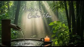Relaxing Zen River Reflection Bamboo Fountain and Candle Glow for Deep Sleep Meditation Healing Calm