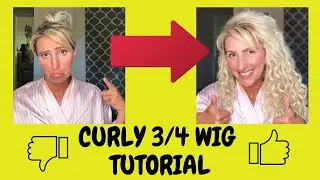 3/4 Wig Hairpiece Tutorial Curly Style- Hairstyle Idea - Half 1/2 Fall / Extension