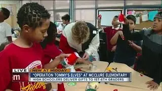 High School students deliver gifts to kids for Operation Tommy's Elves