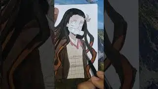 how to draw nezuko 🦄#shorts #youtubeshorts #youtube #short #trending #anime  #artlover #trending