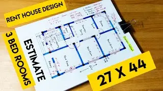 27 X 44 HOUSE DESIGN II 3 BHK HOUSE PLAN II 27 X 44 GHAR KA DESIGN