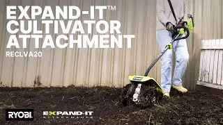 RYOBI Expand-It&trade; Cultivator Attachment (RECLVA20) in action