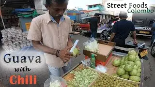Guava pieces with Sri Lankan Spices | Street Foods | Colombo | walk with Goprohero
