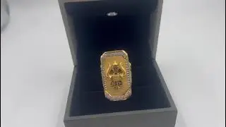 1 GRAM GOLD FORMING TRISHUL WITH DAMRU RING FOR MEN DESIGN A-93