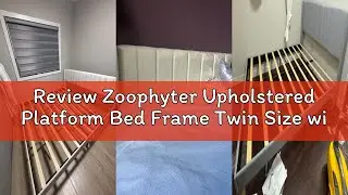 Review Zoophyter Upholstered Platform Bed Frame Twin Size with Headboard,Strong Wooden Slats Support