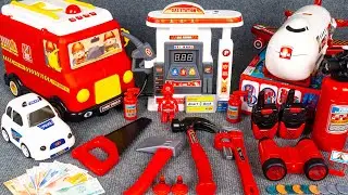 65 Minutes Satisfying Unboxing Fire Truck Series Toy, Gas Station, Airplane | ASMR Review Toy