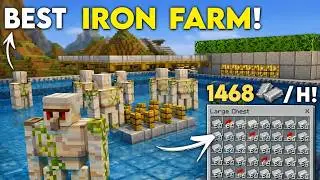 Minecraft Bedrock 1.21.131+ BEST Iron Farm 😱 | 1468 Iron/Hour | PE & MCPE