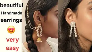 A simple safety pin |handmade earrings |earrings making at home |jewellery making #handmade #craft