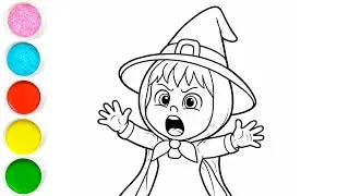 Cute Masha drawing painting coloring for kids and toddlers Art for beginners 