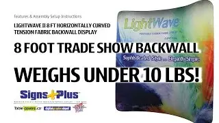 8 ft Trade Show Backwall Display Weighs Under 10 lbs!  Features & Assembly Setup Instructions