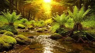 Soothing Rainy River Flow with Piano Music for Calm Sleep