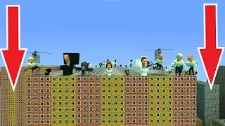 Spartan Kicking Skibidi Toilets in the Minecraft high rise tower Dank Memes Garry's Mod #92
