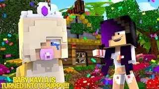 Minecraft PRINCESS BABY KAYLA IS TURNED INTO A REAL LIFE PUPPY BY HER EVIL SISTER!!!
