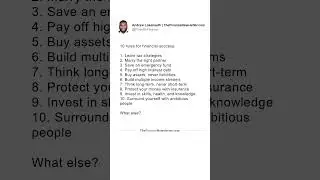 Rules for financial success.