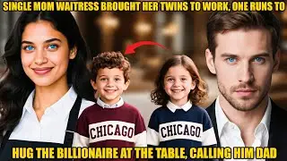 SINGLE MOM WAITRESS BROUGHT HER TWINS TO WORK, ONE RUNS TO HUG THE BILLIONAIRE AT THE TABLE, CALLING