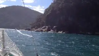 arriving at sete fontes - mini cruiser 16 sail boat