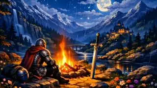 Moonlit Campfire &ndash; Medieval Lofi Night | Calm RPG Pixel Ambience
