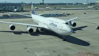 LH511 from buenos aires D-ABYR B747-8i roll in at frankfurt airport 